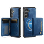 AUTSPACE For Samsung Galaxy S25+ / Galaxy S24+ Case  A13 Vintage Leather Back Cover with Magnetic Detachable Card Bag