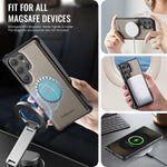 AUTSPACE For Samsung Galaxy S25 Ultra Case  A13 Vintage Leather Back Cover with Magnetic Detachable Card Bag
