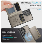 AUTSPACE For Samsung Galaxy S25 Ultra Case  A13 Vintage Leather Back Cover with Magnetic Detachable Card Bag