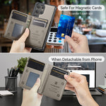 AUTSPACE For Samsung Galaxy S25 Ultra Case  A13 Vintage Leather Back Cover with Magnetic Detachable Card Bag