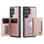 AUTSPACE For Samsung Galaxy S25 Ultra Case  A13 Vintage Leather Back Cover with Magnetic Detachable Card Bag