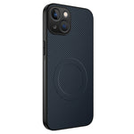WANLONFENG til iPhone 15 cover kompatibelt med MagSafe TQ-serien kulfibertekstur PC TPU telefoncover