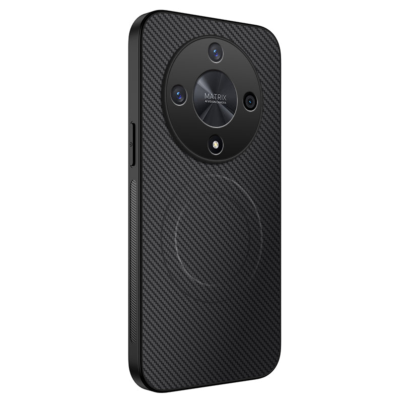 WANLONFENG For Honor X9b 5G Magnetic Case TQ Series Carbon Fiber Texture PC TPU Phone Cover