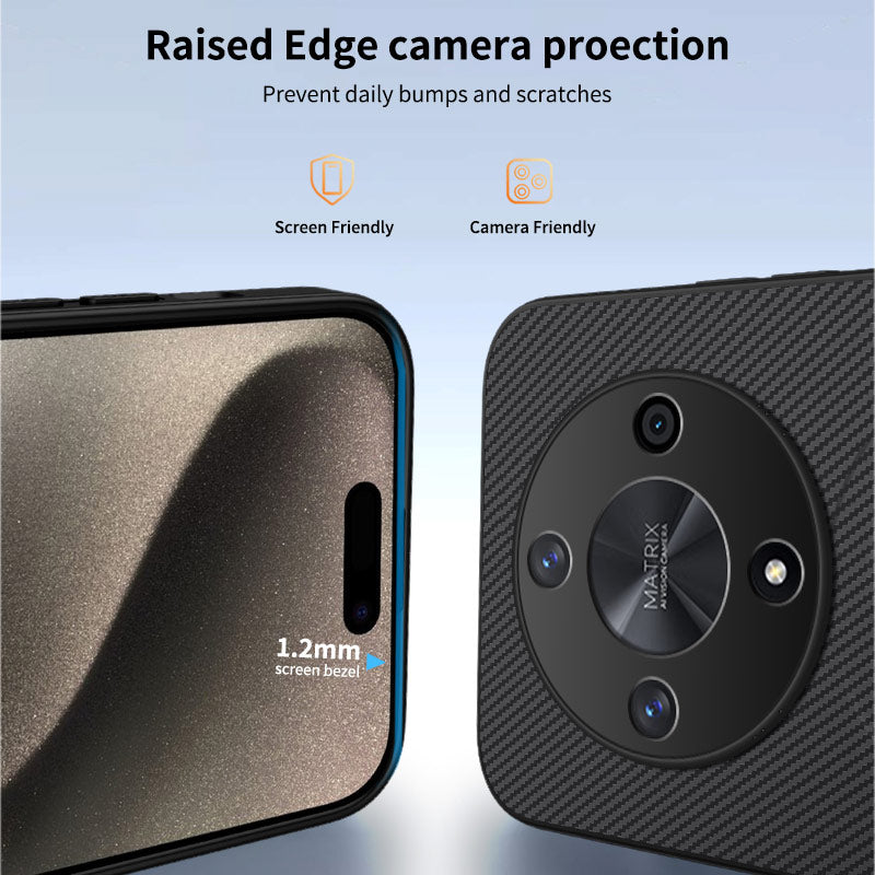WANLONFENG For Honor X9b 5G Magnetic Case TQ Series Carbon Fiber Texture PC TPU Phone Cover