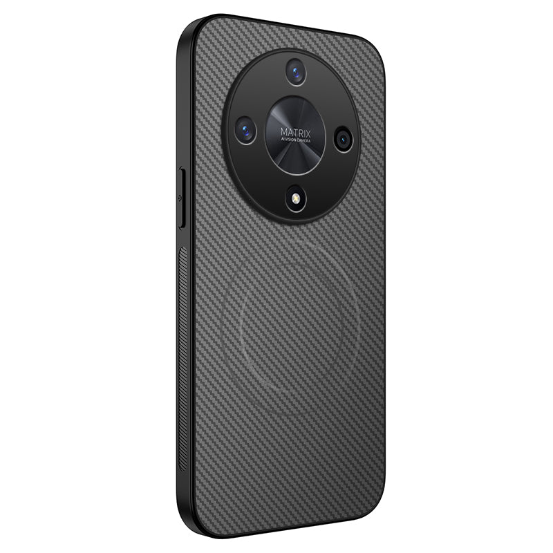 WANLONFENG For Honor X9b 5G Magnetic Case TQ Series Carbon Fiber Texture PC TPU Phone Cover