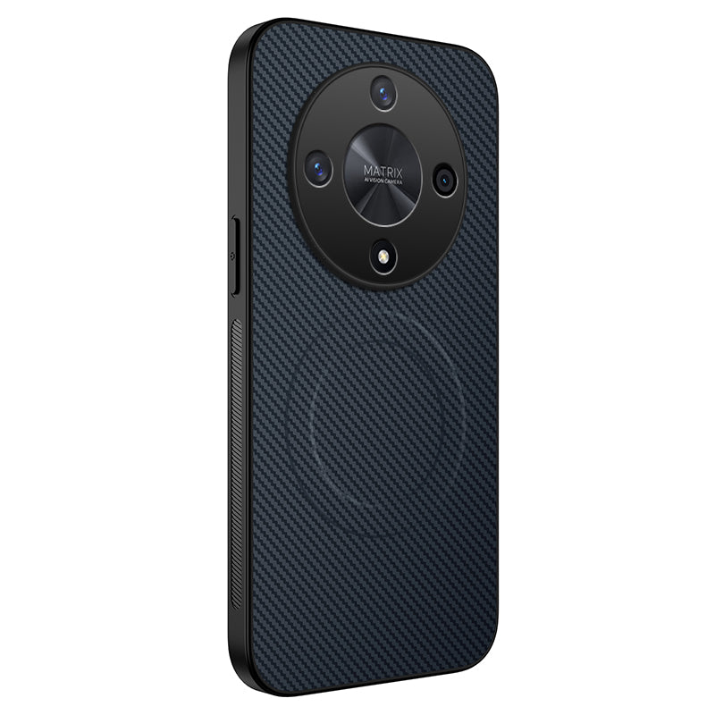 WANLONFENG For Honor X9b 5G Magnetic Case TQ Series Carbon Fiber Texture PC TPU Phone Cover