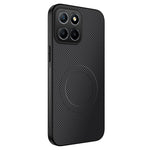 WANLONFENG For Honor X8c 4G Magnetic Case  TQ Series Carbon Fiber Texture PC TPU Phone Cover