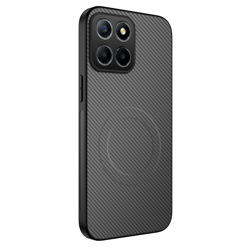 WANLONFENG For Honor X8c 4G Magnetic Case  TQ Series Carbon Fiber Texture PC TPU Phone Cover