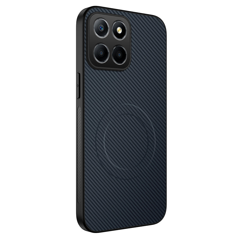 WANLONFENG For Honor X8c 4G Magnetic Case  TQ Series Carbon Fiber Texture PC TPU Phone Cover