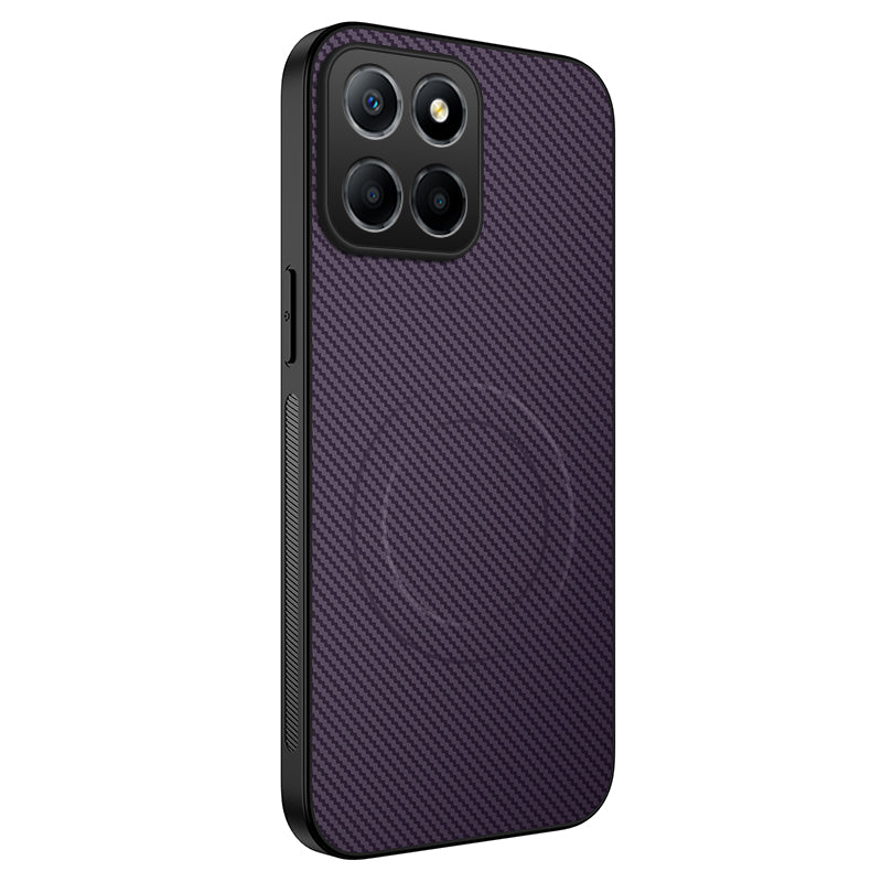 WANLONFENG For Honor X8c 4G Magnetic Case  TQ Series Carbon Fiber Texture PC TPU Phone Cover