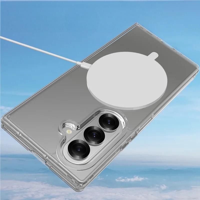 WANLONFENG For Samsung Galaxy Z Fold7 5G Clear Magnetic Case LM2 Series Phone Cover (Big Lens Hole)