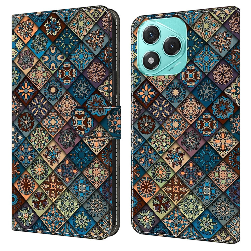 For Honor 400 Lite 5G Pung Etui Mønsterprint Stander Læder Flip Telefon Cover