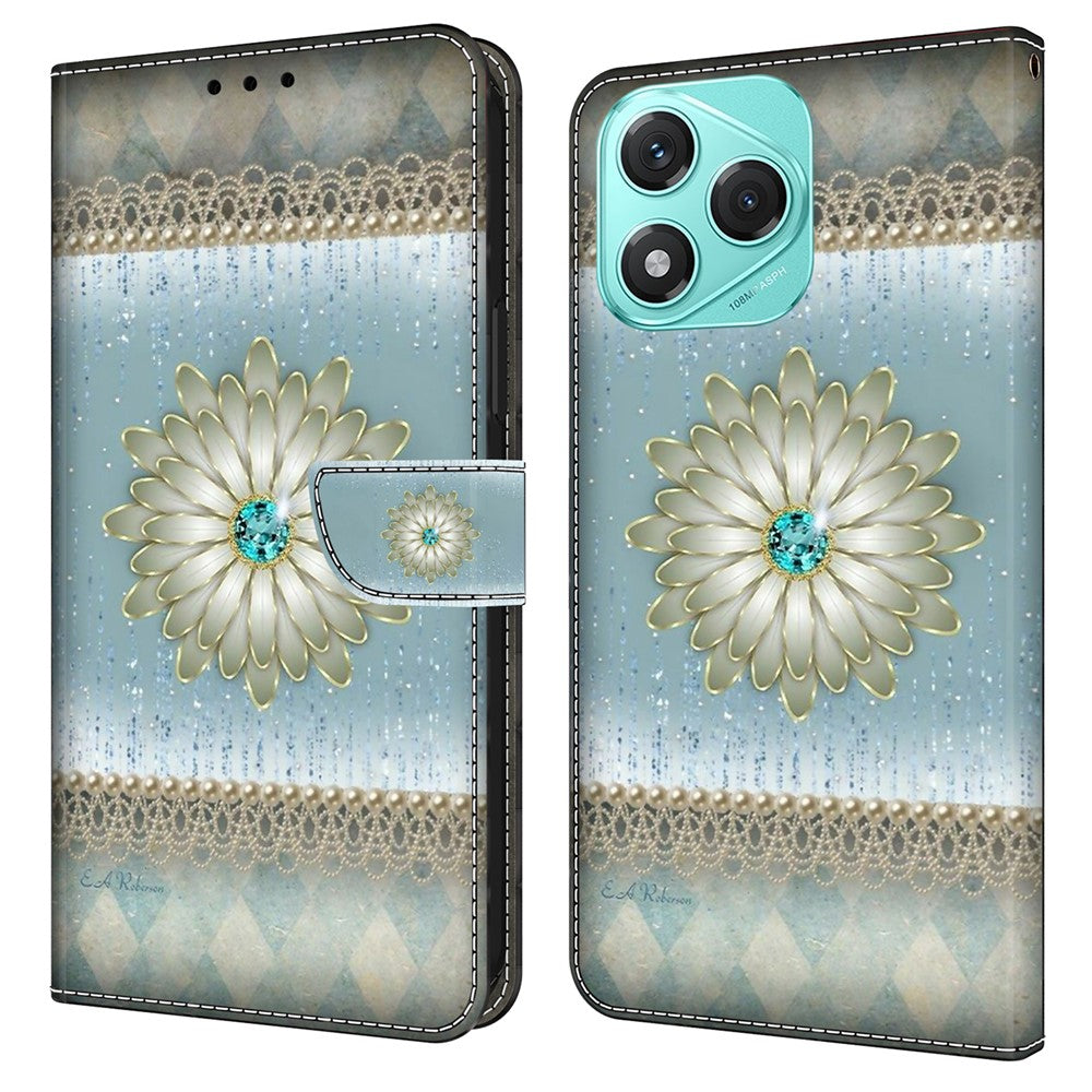 For Honor 400 Lite 5G Pung Etui Mønsterprint Stander Læder Flip Telefon Cover
