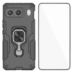 WANLONFENG För OnePlus Nord 4 mobilskal PC TPU Bakstycke Stativ med Härdat Glas