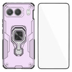 WANLONFENG För OnePlus Nord 4 mobilskal PC TPU Bakstycke Stativ med Härdat Glas