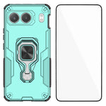 WANLONFENG För OnePlus Nord 4 mobilskal PC TPU Bakstycke Stativ med Härdat Glas