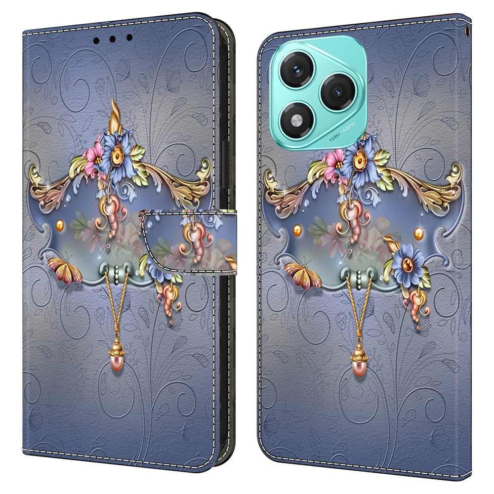 For Honor 400 Lite 5G Case PU Leather Wallet Phone Cover with Stand