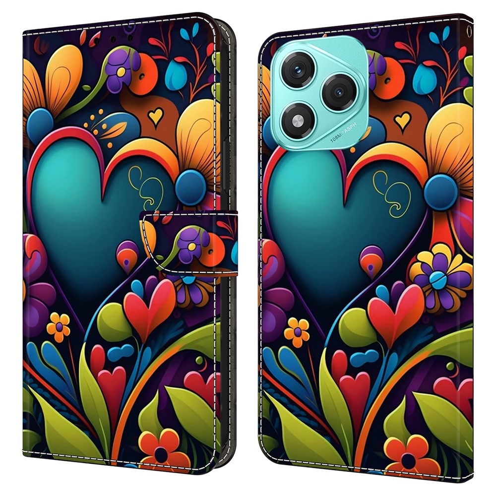 For Honor 400 Lite 5G Case PU Leather Wallet Phone Cover with Stand