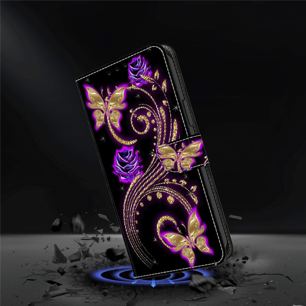 For Honor 400 Pro 5G (Global) Cover 3D-mønster PU-læderpung Telefoncover med stander
