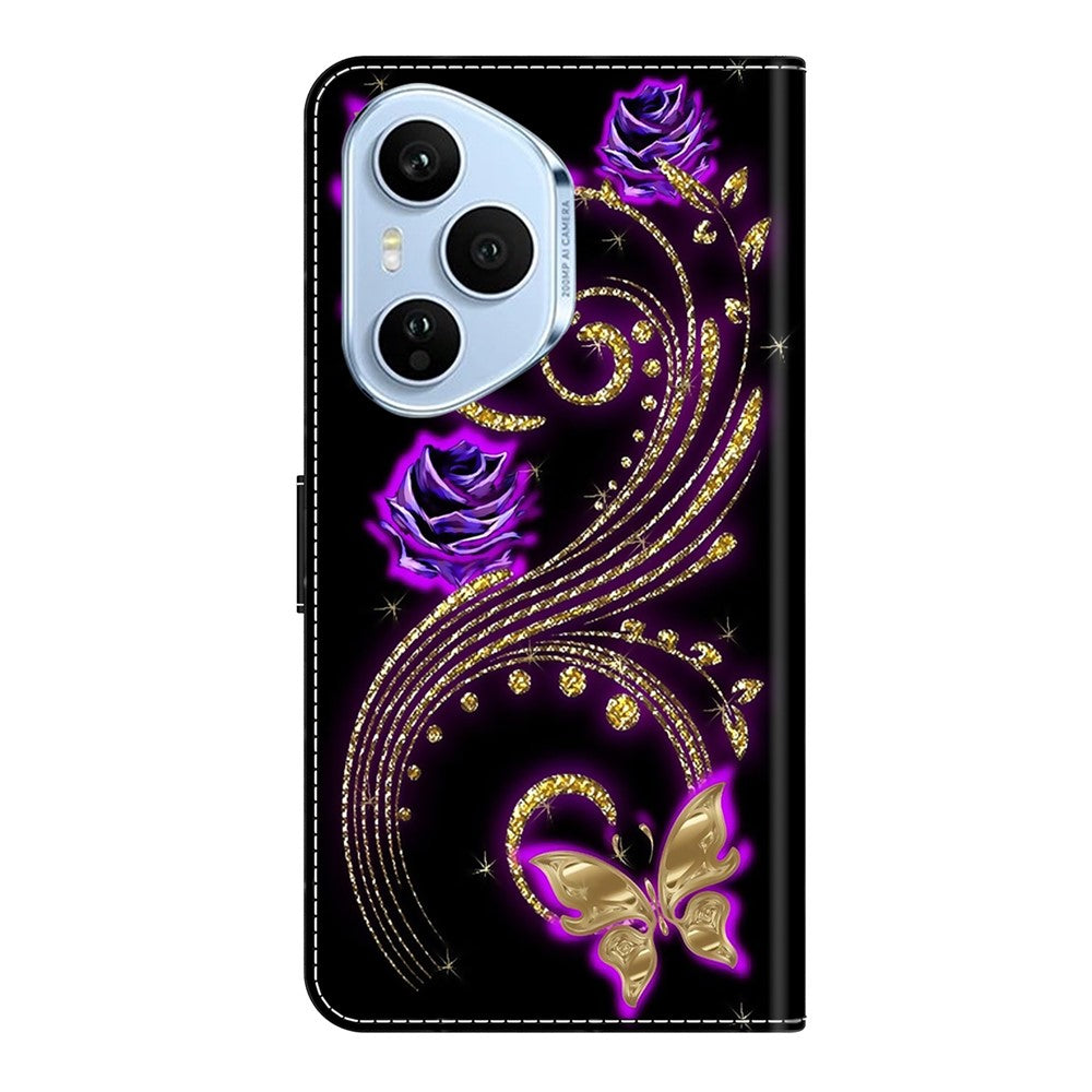 For Honor 400 Pro 5G (Global) Cover 3D-mønster PU-læderpung Telefoncover med stander