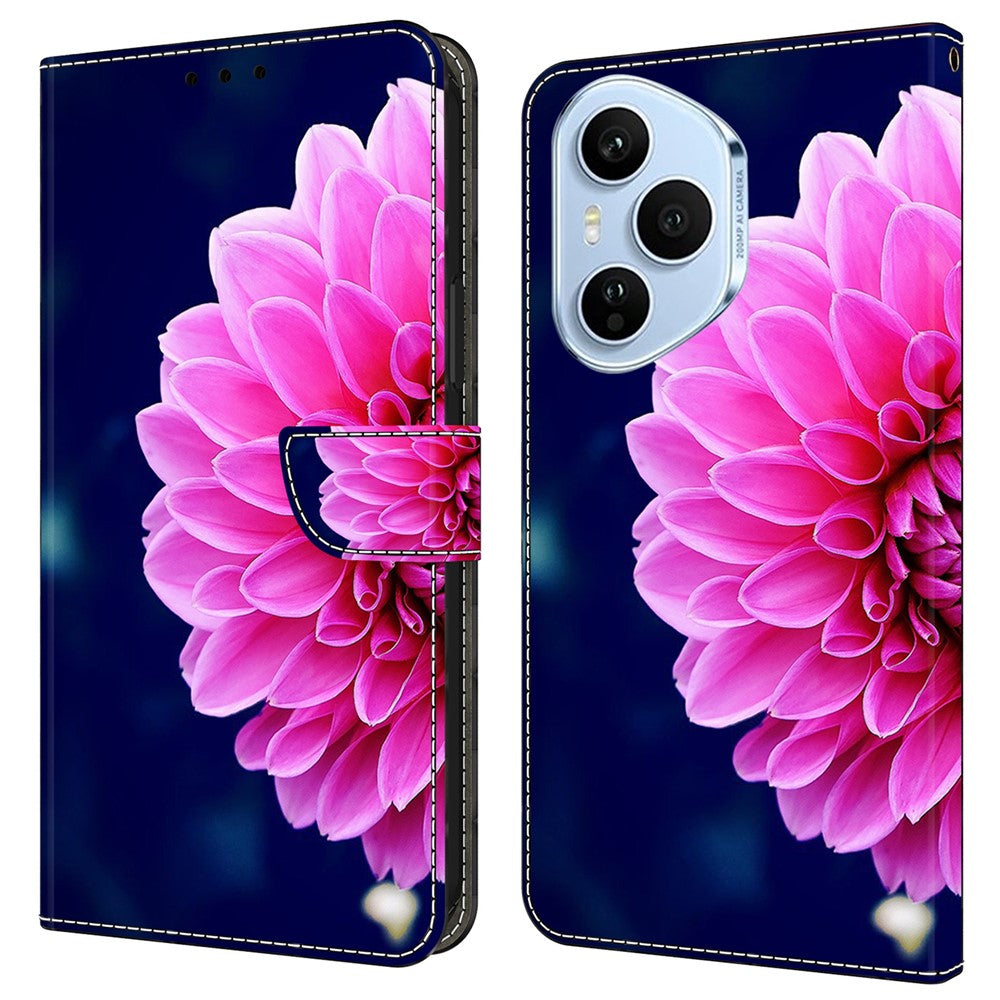 For Honor 400 Pro 5G (Global) Cover 3D-mønster PU-læderpung Telefoncover med stander