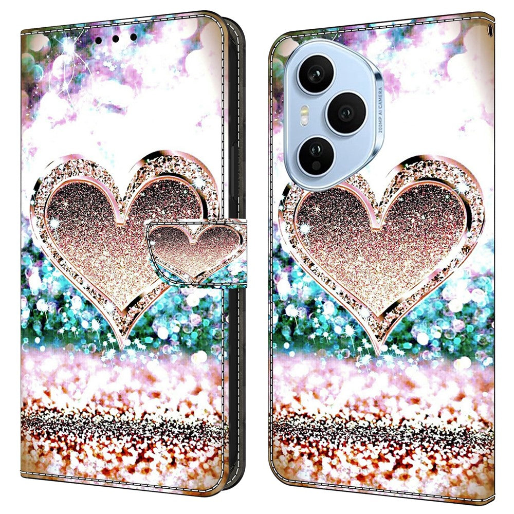 For Honor 400 Pro 5G (Global) Cover 3D-mønster PU-læderpung Telefoncover med stander