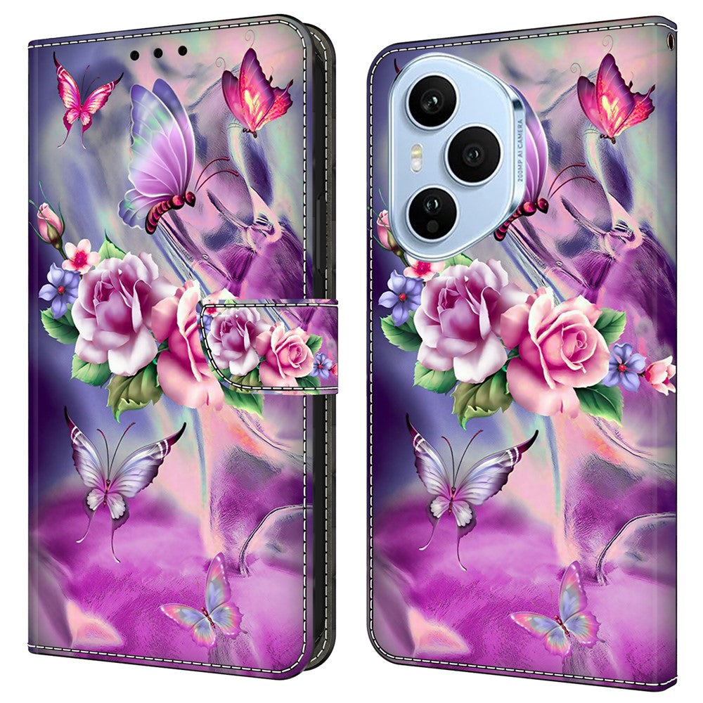 For Honor 400 Pro 5G (Global) Cover 3D-mønster PU-læderpung Telefoncover med stander