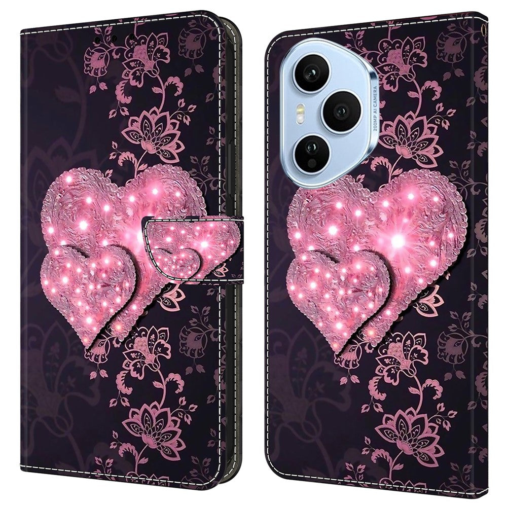 For Honor 400 Pro 5G (Global) Cover 3D-mønster PU-læderpung Telefoncover med stander