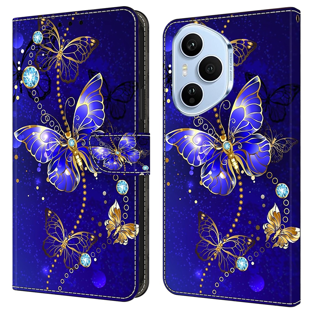 For Honor 400 Pro 5G (Global) Cover 3D-mønster PU-læderpung Telefoncover med stander