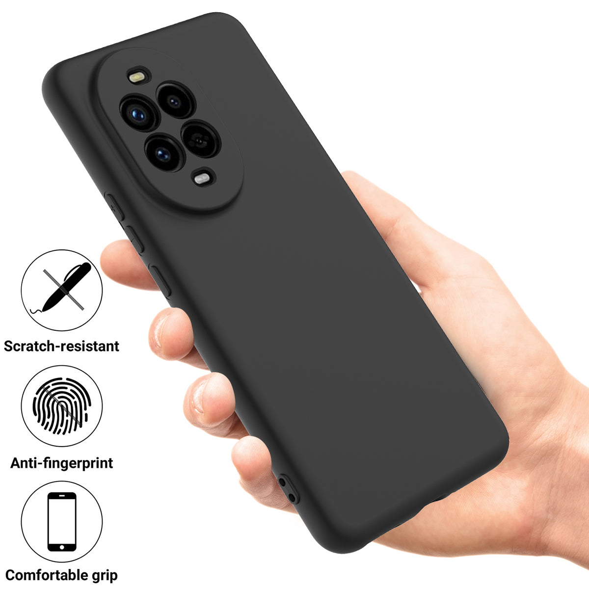 For Huawei nova 14 Ultra 5G Liquid Silicone Case Phone Back Cover with Hand Strap