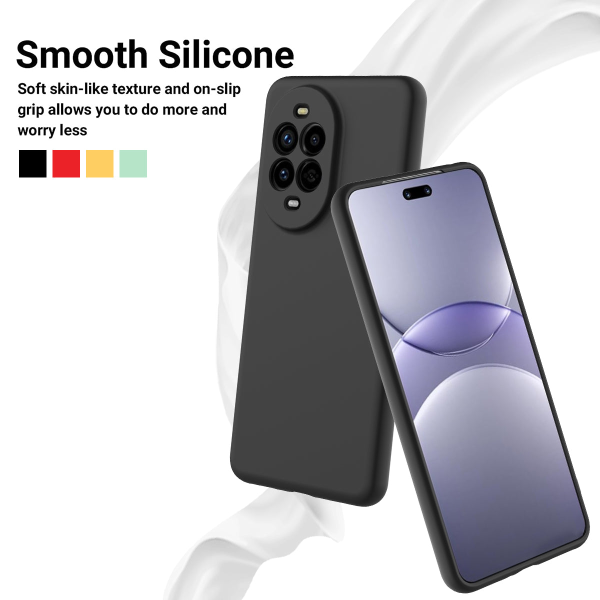 For Huawei nova 14 Ultra 5G Liquid Silicone Case Phone Back Cover with Hand Strap