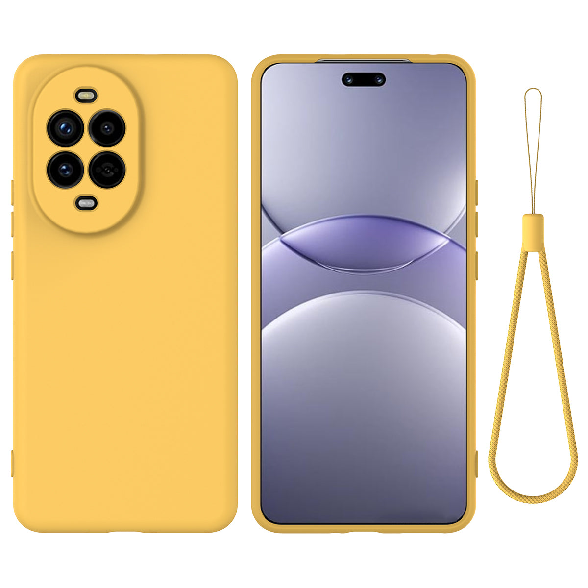 For Huawei nova 14 Ultra 5G Liquid Silicone Case Phone Back Cover with Hand Strap