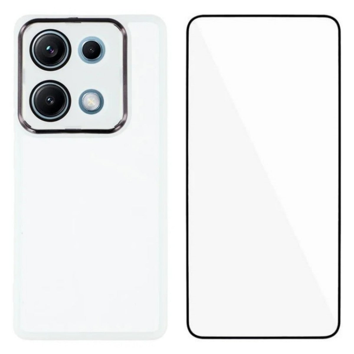 WANLONFENG For Xiaomi Redmi Note 14S 4G TPU Case  DKSM Series Electroplated Frame Back Cover with Tempered Glass