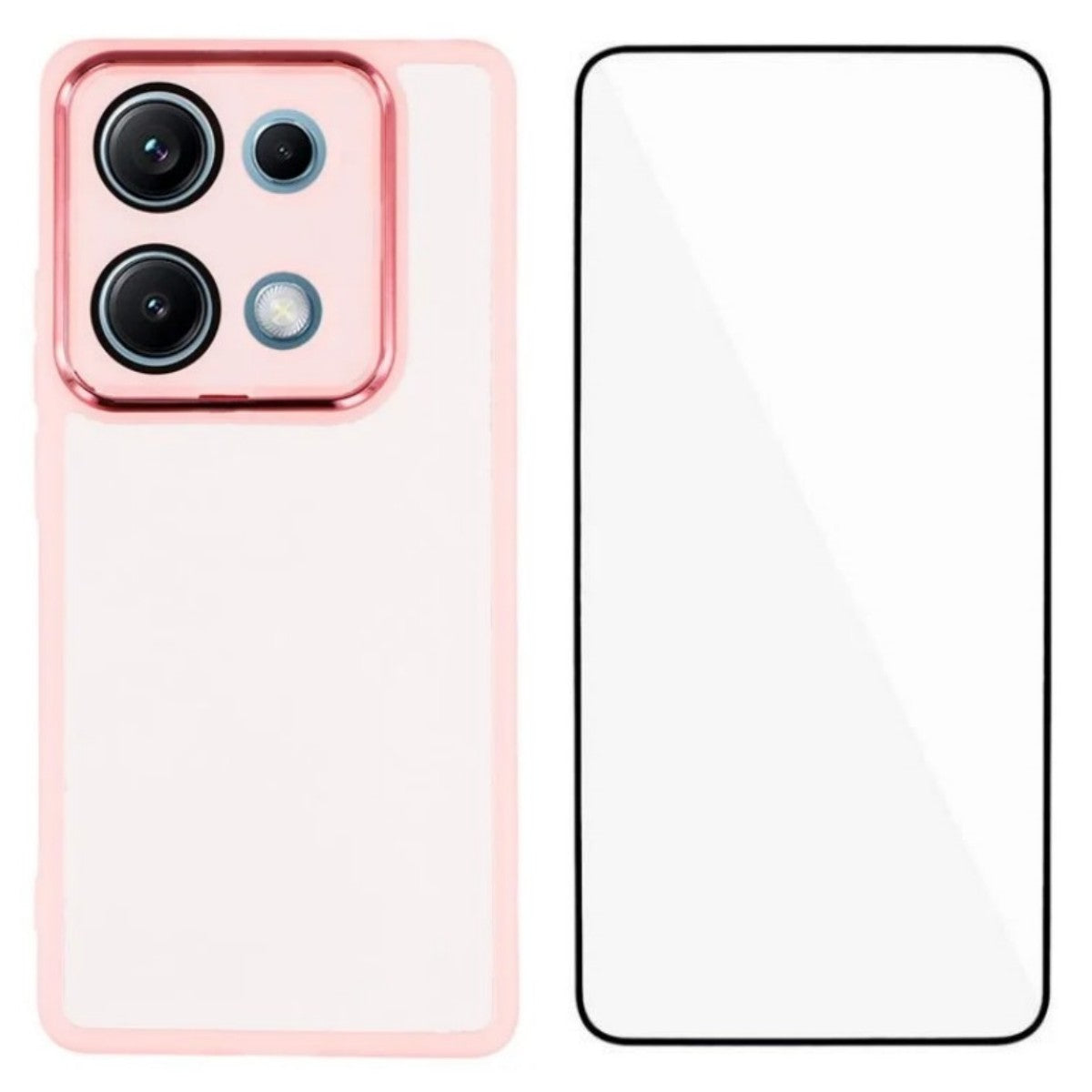 WANLONFENG For Xiaomi Redmi Note 14S 4G TPU Case  DKSM Series Electroplated Frame Back Cover with Tempered Glass