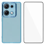 WANLONFENG För Xiaomi Redmi Note 14S 4G TPU-skal DKSM-serien Elektropläterad ram baksida med härdat glas