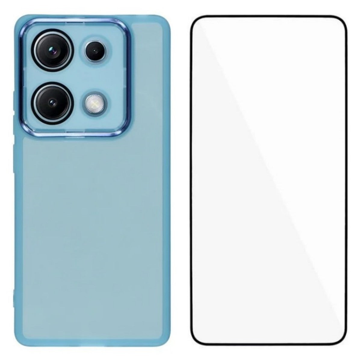 WANLONFENG För Xiaomi Redmi Note 14S 4G TPU-skal DKSM-serien Elektropläterad ram baksida med härdat glas