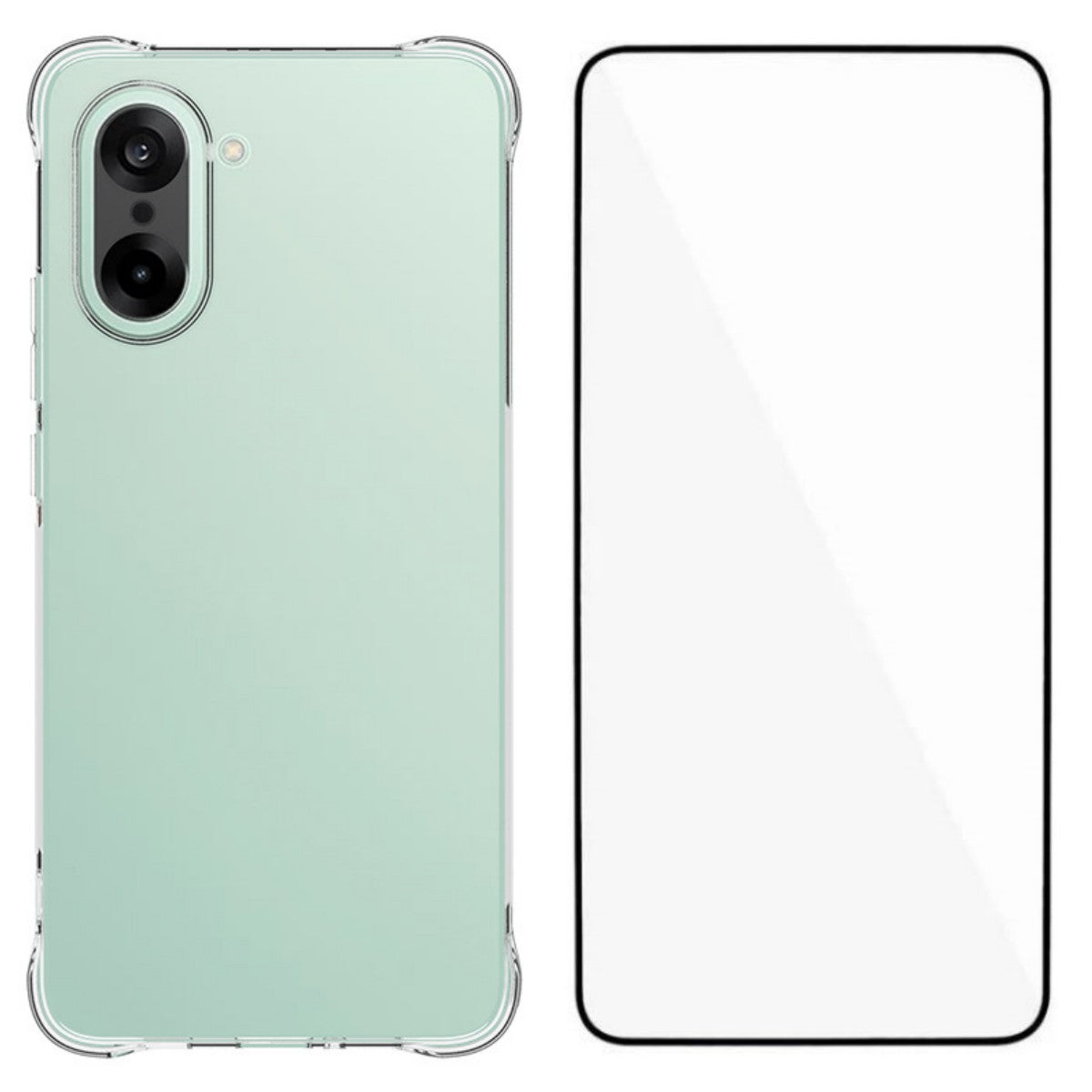 WANLONFENG För OnePlus Nord CE5 5G / Ace 5 Racing 5G Skal WL-serien 2.0mm TPU mobilskal med Härdat Glasfilm