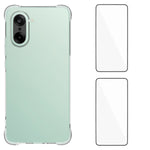 WANLONFENG För OnePlus Nord CE5 5G / Ace 5 Racing 5G TPU-skal WL2-serien 2.0mm mobilskydd med 2 st. härdat glasfilm