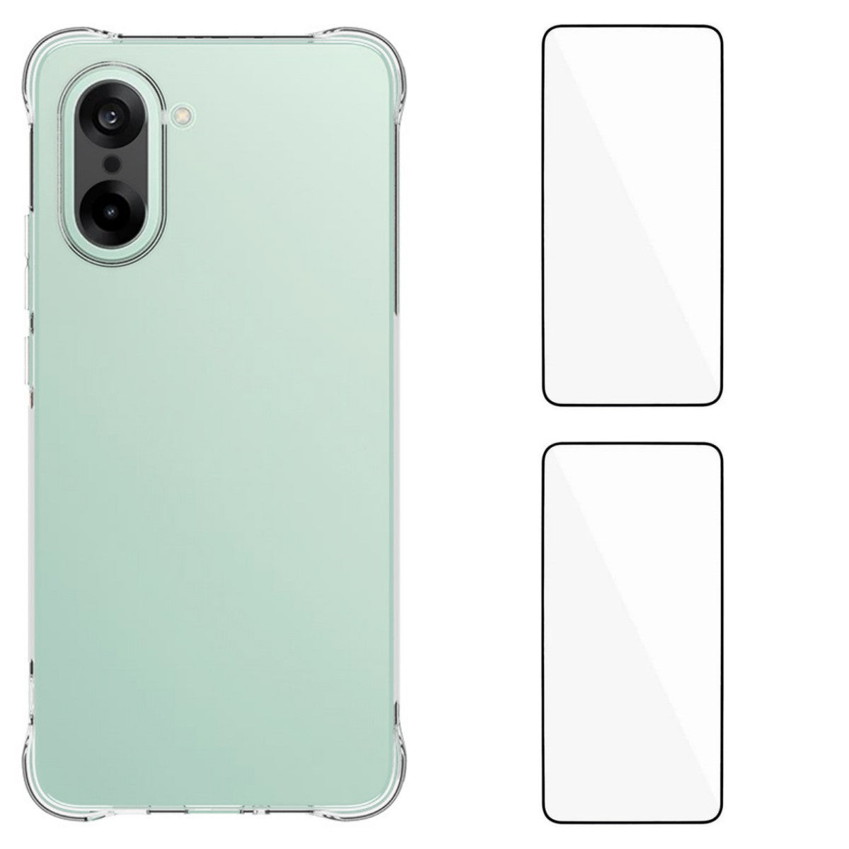 WANLONFENG För OnePlus Nord CE5 5G / Ace 5 Racing 5G TPU-skal WL2-serien 2.0mm mobilskydd med 2 st. härdat glasfilm