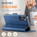 AUTSPACE etui til Xiaomi Redmi 12 5G (Global) / Xiaomi Redmi Note 12R 5G / Xiaomi Poco M6 Pro 5G / Xiaomi Redmi 12 4G, A11 RFID-blokerende retro-pungetui i læder