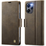 AUTSPACE etui til Xiaomi Redmi 12 5G (Global) / Xiaomi Redmi Note 12R 5G / Xiaomi Poco M6 Pro 5G / Xiaomi Redmi 12 4G, A11 RFID-blokerende retro-pungetui i læder
