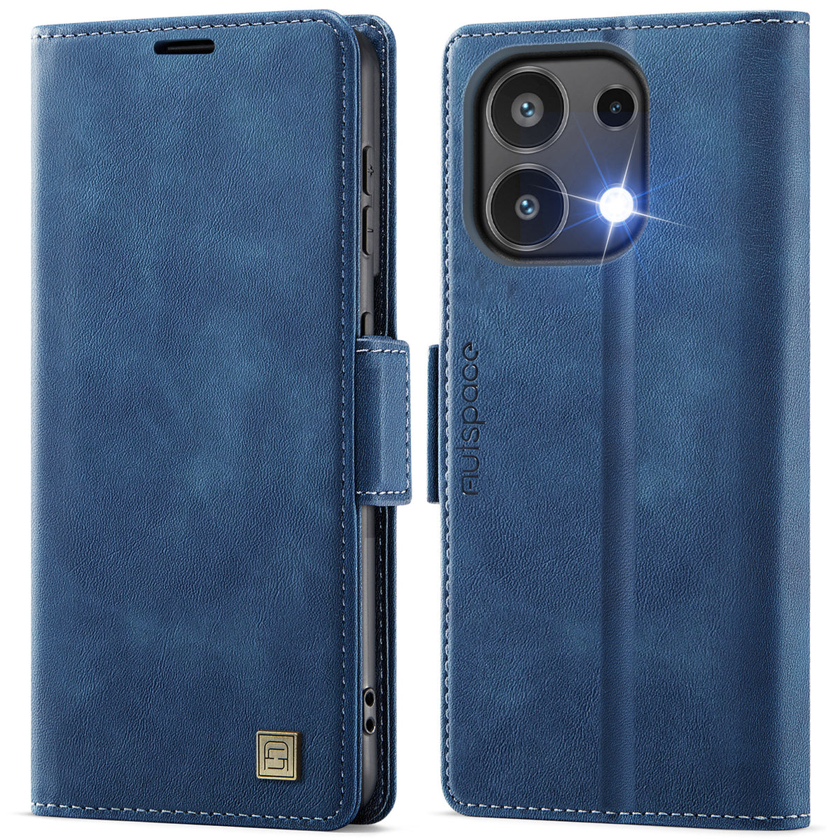 AUTSPACE For Xiaomi Redmi Note 13 Pro 4G Case  A11 RFID Blocking Retro Leather Cell Phone Wallet Cover