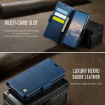 AUTSPACE For Xiaomi Redmi Note 13 Pro 4G Case  A11 RFID Blocking Retro Leather Cell Phone Wallet Cover