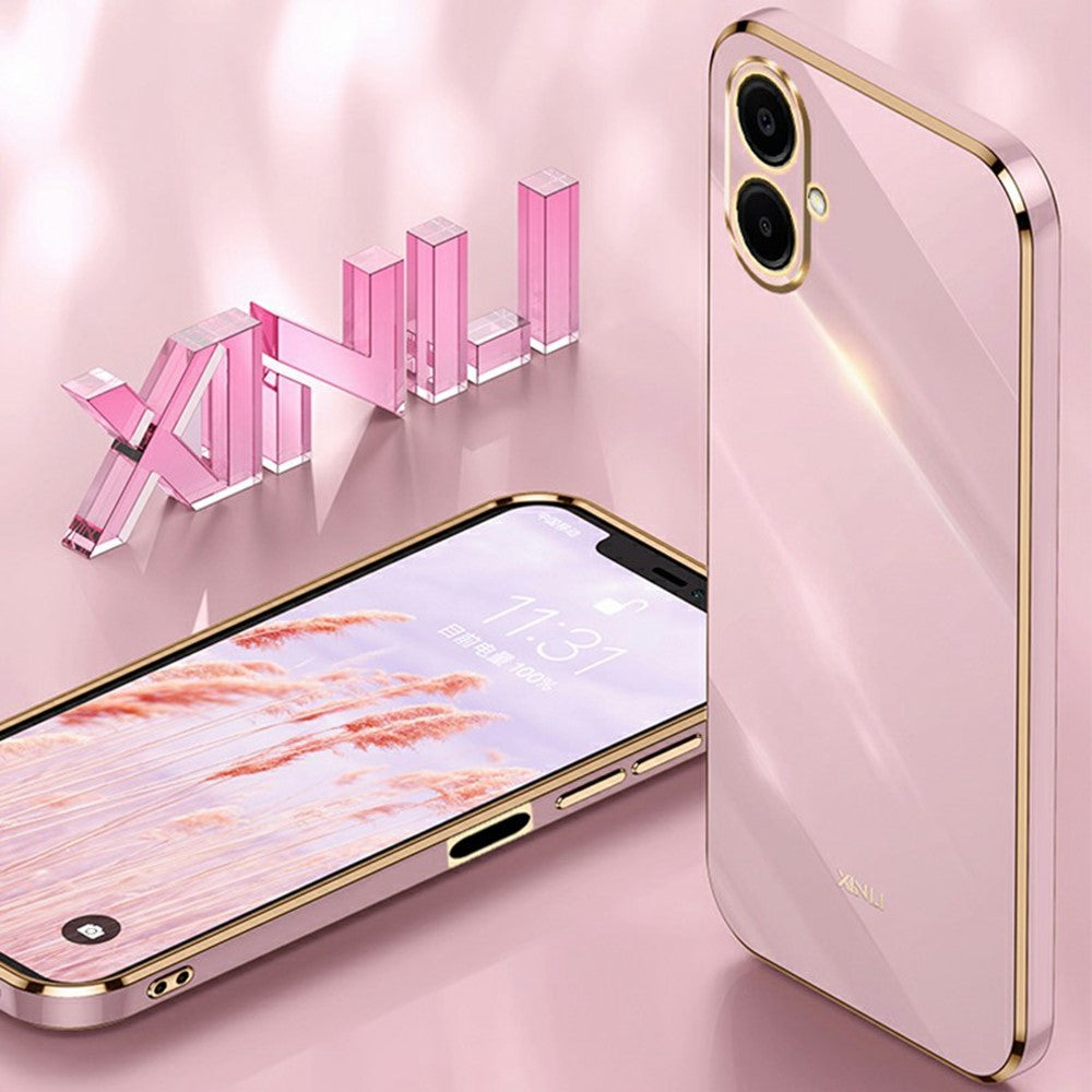 XINLI For Samsung Galaxy A08 5G / A08 4G / A07 5G / A07 4G Case TPU Phone Cover with Electroplating Frame