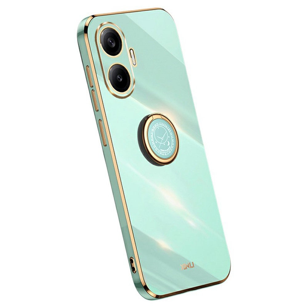 XINLI For Xiaomi Poco F7 5G / Redmi Turbo 4 Pro 5G Case Ring Kickstand Electroplating TPU Phone Cover
