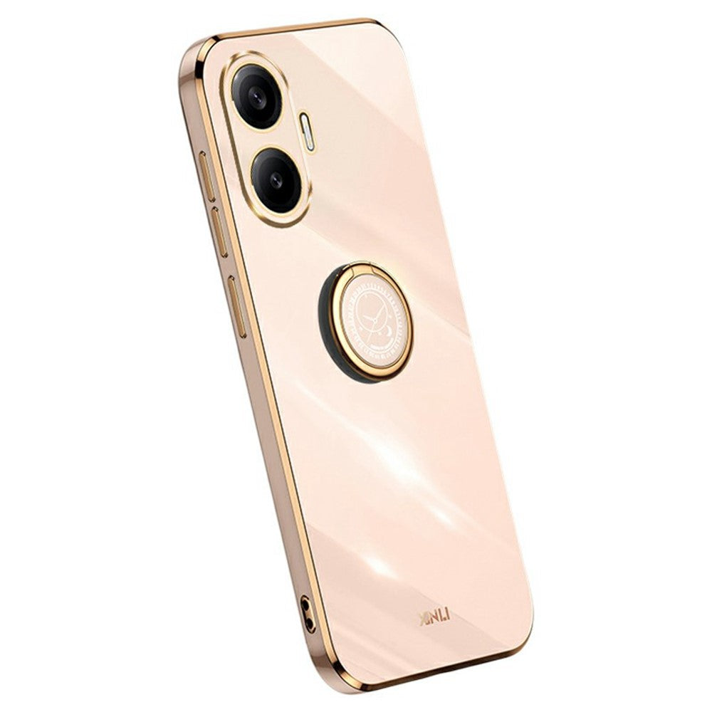XINLI For Xiaomi Poco F7 5G / Redmi Turbo 4 Pro 5G Case Ring Kickstand Electroplating TPU Phone Cover