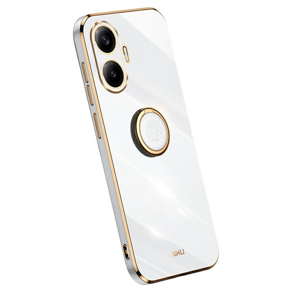 XINLI For Xiaomi Poco F7 5G / Redmi Turbo 4 Pro 5G Case Ring Kickstand Electroplating TPU Phone Cover