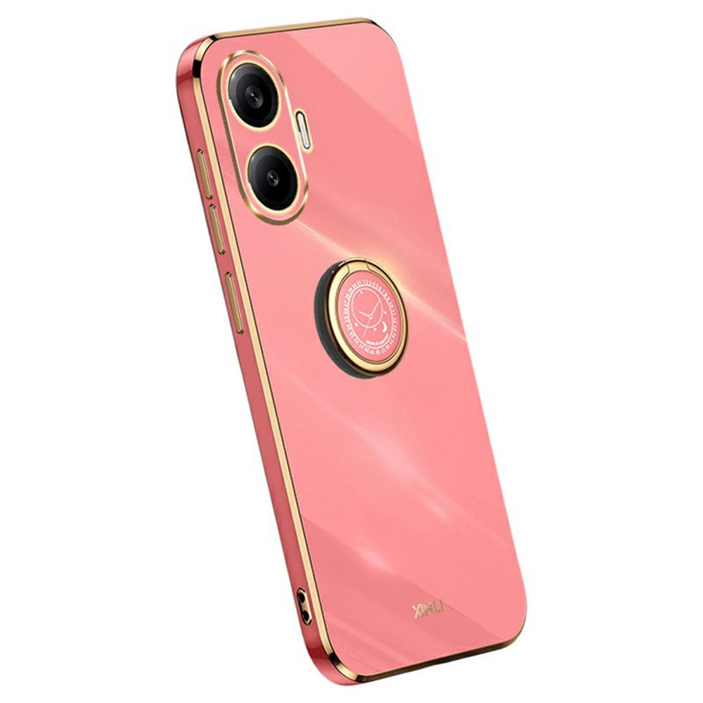 XINLI For Xiaomi Poco F7 5G / Redmi Turbo 4 Pro 5G Case Ring Kickstand Electroplating TPU Phone Cover