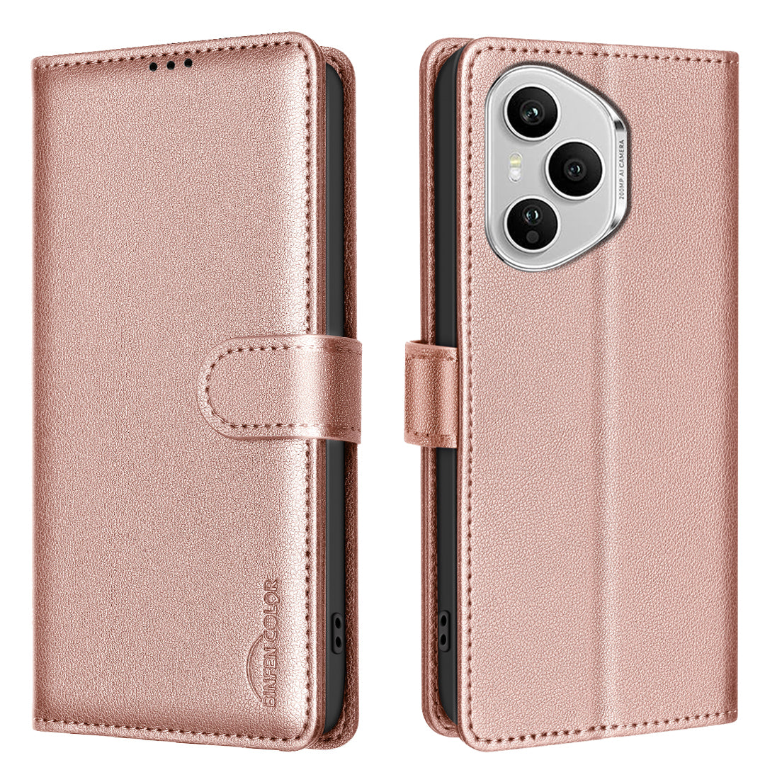 BINFEN COLOR For Honor 400 Pro 5G (Global) Leather Case  BF32 Wallet RFID Blocking Phone Cover