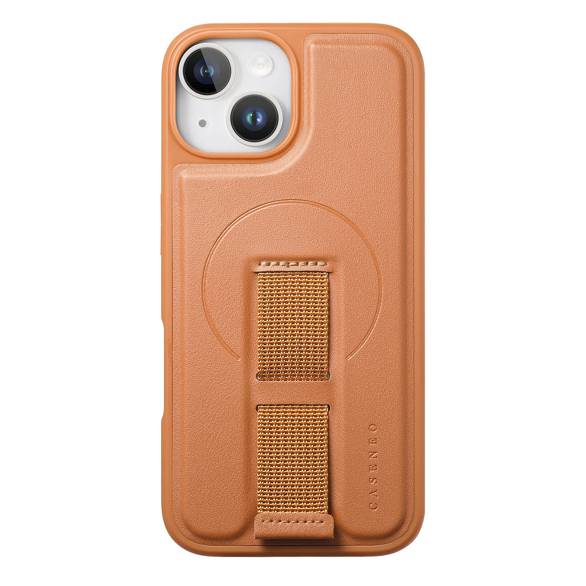 CASENEO For iPhone 15 Plus / iPhone 14 Plus Magnetic Case  Wristband PU Leather + PC Shockproof Phone Cover